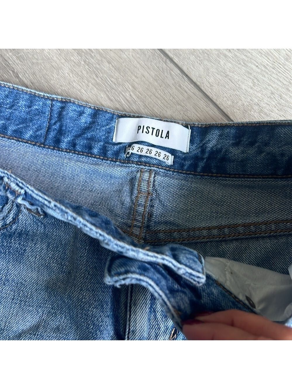 Pistola distressed cut offf denim jean shorts size 26 - Picture 3 of 7